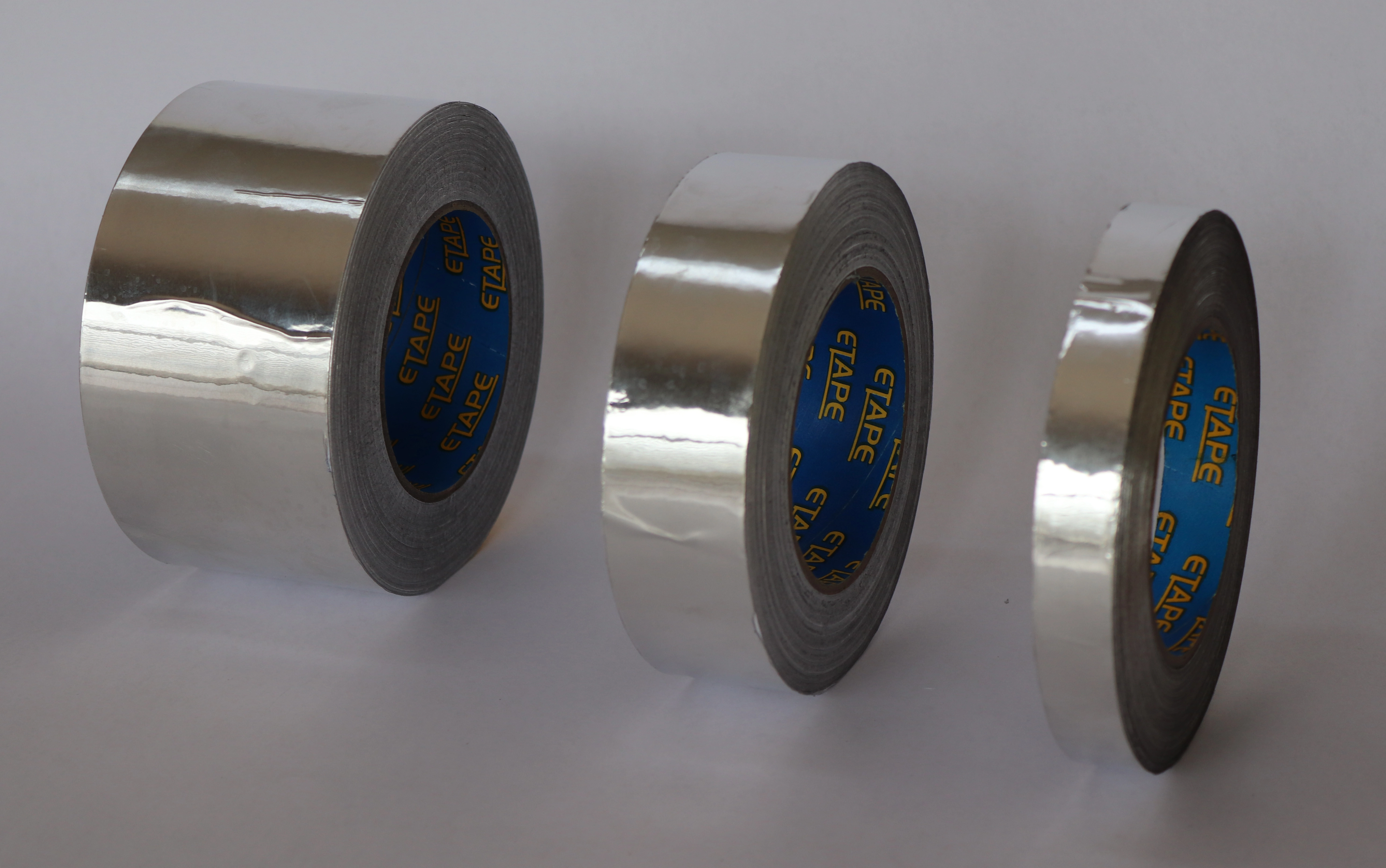 Aluminium foil tape shown off in different widths sold by Easitape