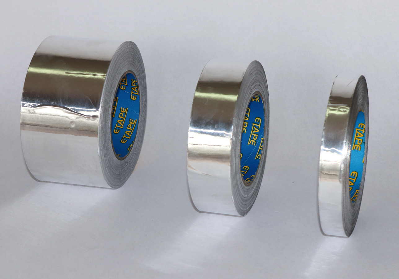 Aluminium foil tape shown off in different widths sold by Easitape